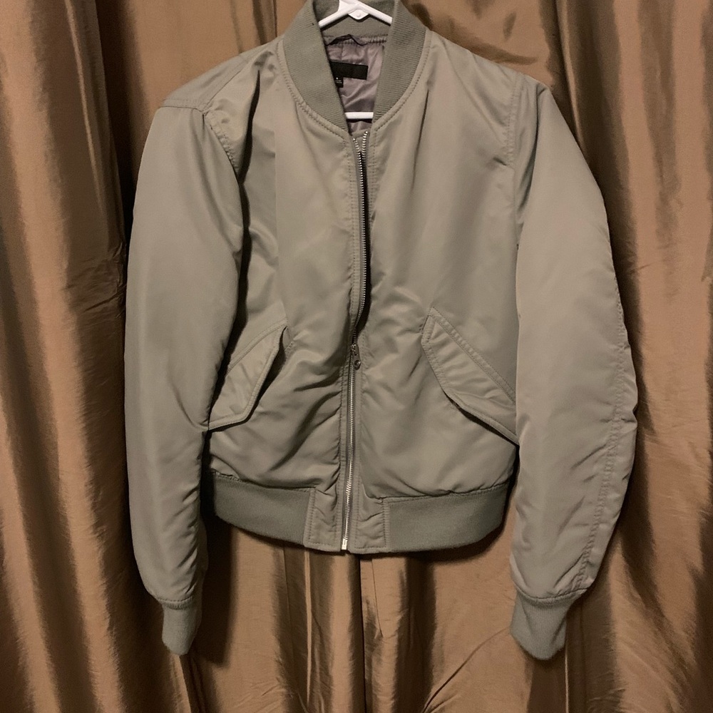 Gray winter puffer coat